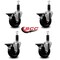 Service Caster 4'' Phenolic Swivel 1-1/8'' Expanding Stem Caster Set with Brake, 4PK SCC-EX20S414-PHR-PLB-118-4 - alternate 3